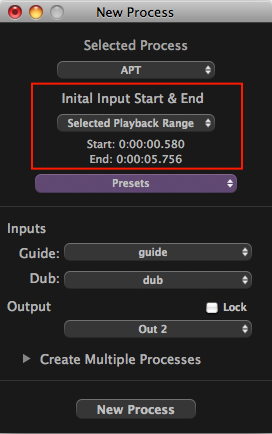 New Process with Playback Range